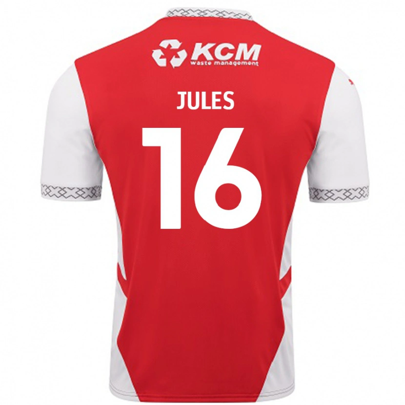 Danxen Hombre Camiseta Zak Jules #16 Rojo Blanco 1ª Equipación 2024/25 La Camisa México