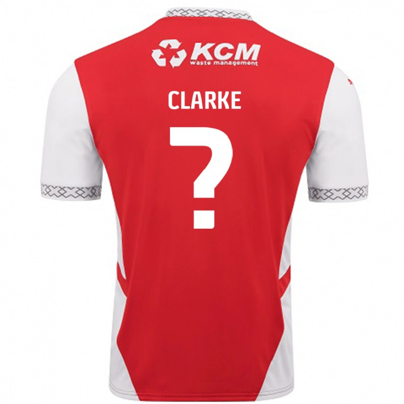 Danxen Hombre Camiseta James Clarke #0 Rojo Blanco 1ª Equipación 2024/25 La Camisa México