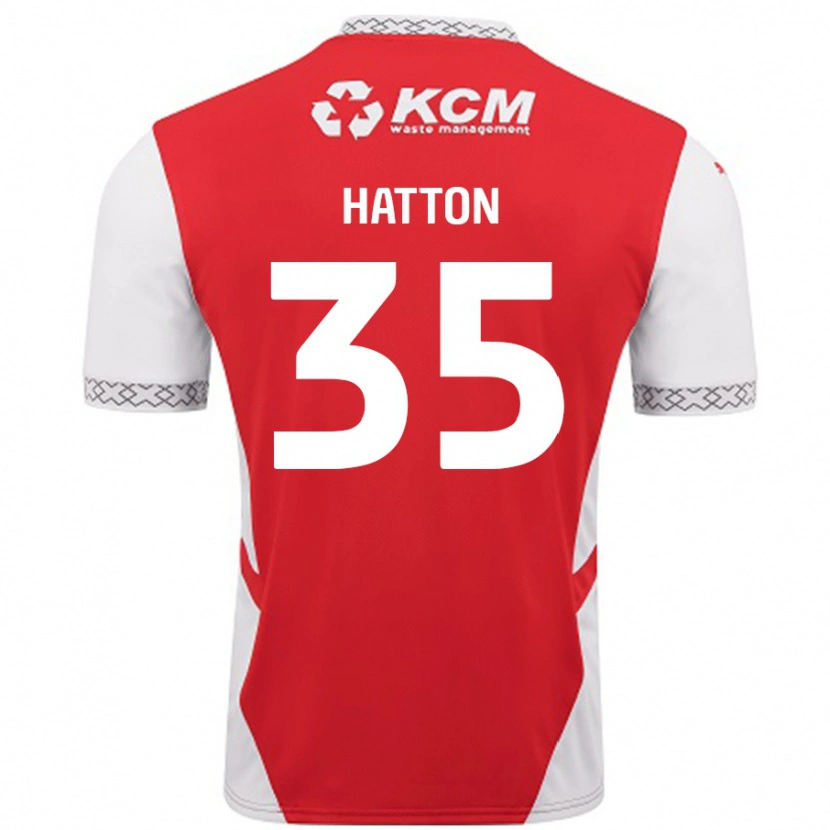 Danxen Hombre Camiseta Ben Hatton #35 Rojo Blanco 1ª Equipación 2024/25 La Camisa México