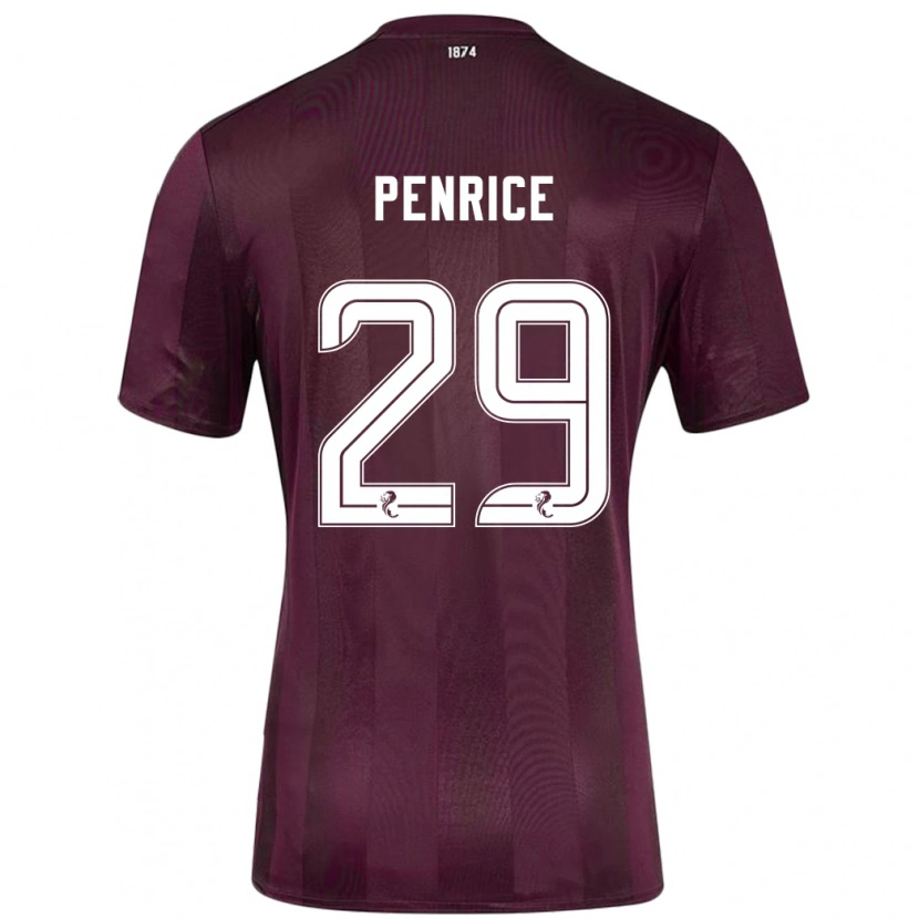 Danxen Hombre Camiseta James Penrice #29 Borgoña 1ª Equipación 2024/25 La Camisa México