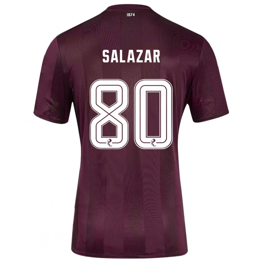 Danxen Hombre Camiseta Andrés Salazar #80 Borgoña 1ª Equipación 2024/25 La Camisa México