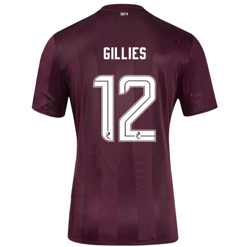 Danxen Hombre Camiseta Matthew Gillies #12 Borgoña 1ª Equipación 2024/25 La Camisa México