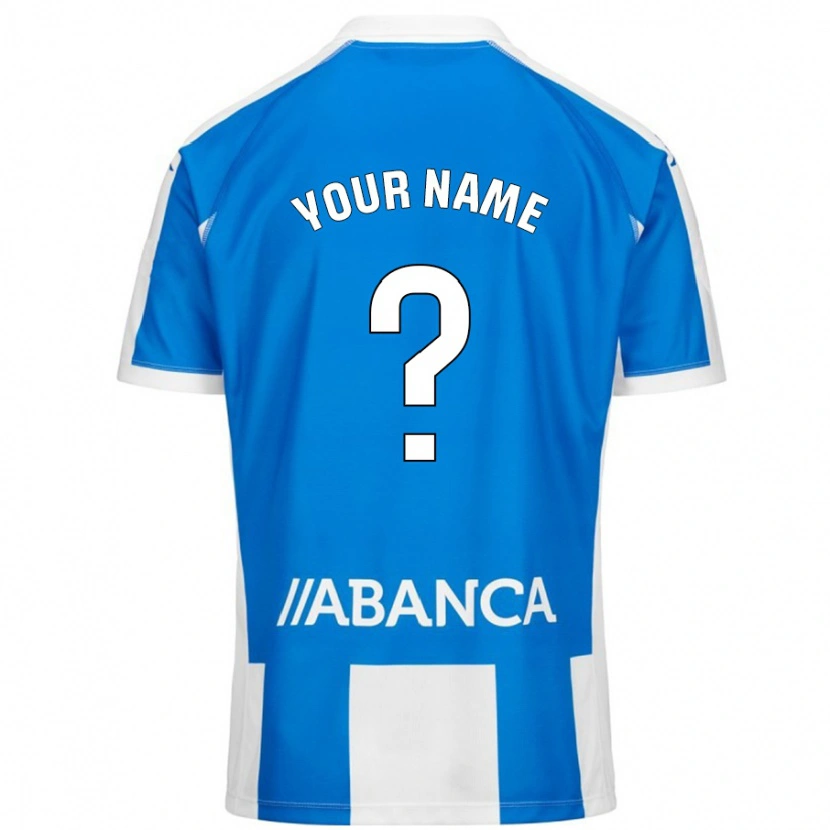 Danxen Hombre Camiseta Su Nombre #0 Azul Blanco 1ª Equipación 2024/25 La Camisa México