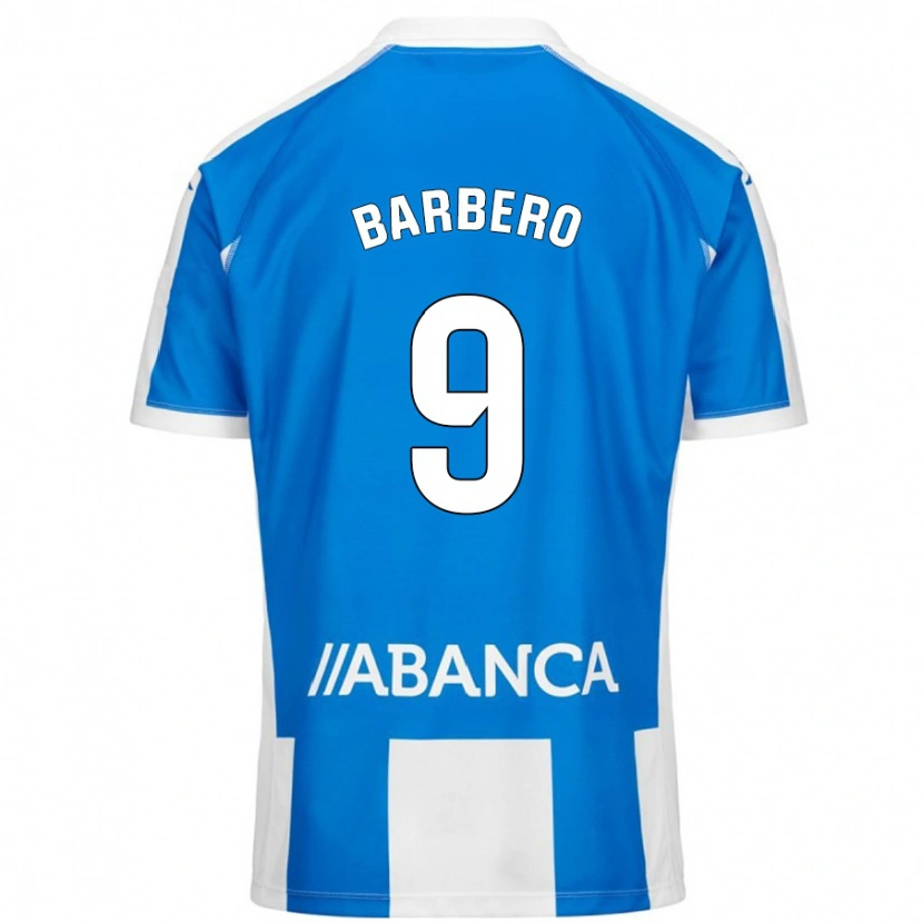 Danxen Hombre Camiseta Iván Barbero #9 Azul Blanco 1ª Equipación 2024/25 La Camisa México