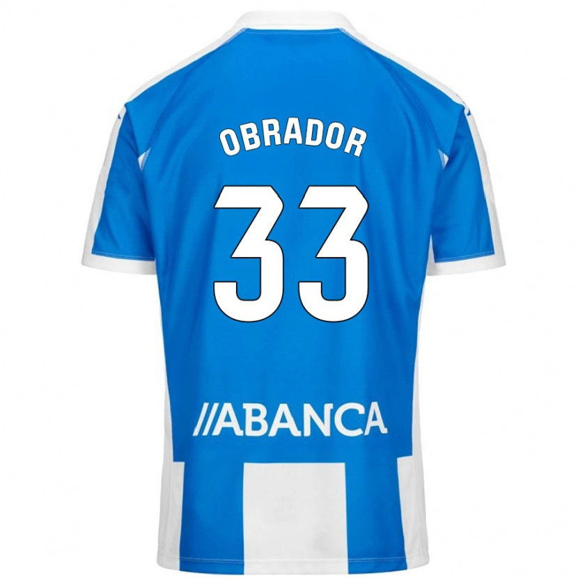 Danxen Hombre Camiseta Rafa Obrador #33 Azul Blanco 1ª Equipación 2024/25 La Camisa México
