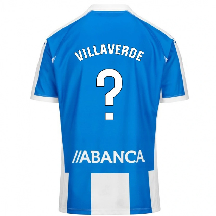 Danxen Hombre Camiseta Hugo Villaverde #0 Azul Blanco 1ª Equipación 2024/25 La Camisa México