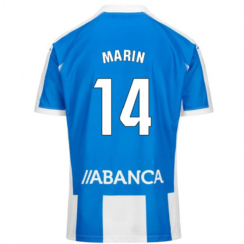 Danxen Hombre Camiseta Ainhoa Marín #14 Azul Blanco 1ª Equipación 2024/25 La Camisa México