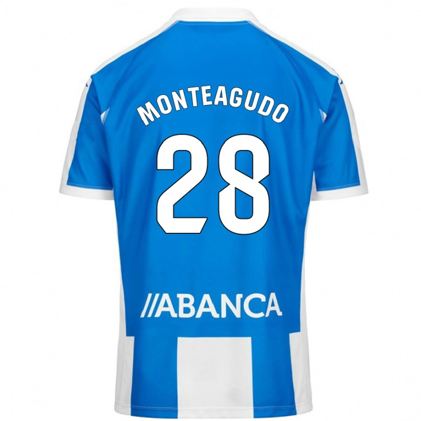 Danxen Hombre Camiseta Paula Monteagudo #28 Azul Blanco 1ª Equipación 2024/25 La Camisa México