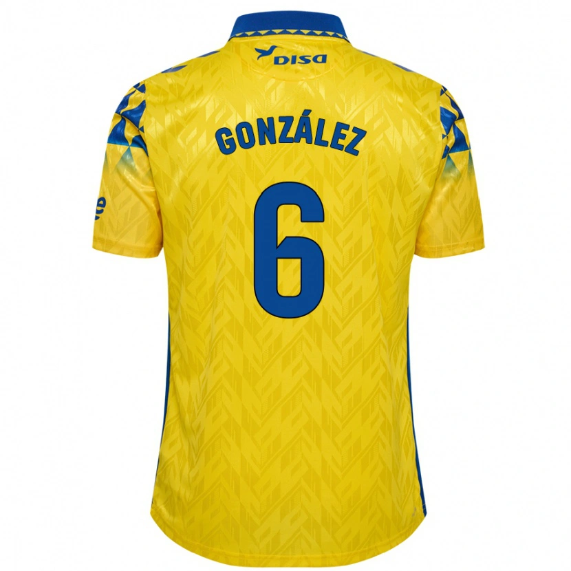 Danxen Hombre Camiseta Fabio González #6 Amarillo Azul 1ª Equipación 2024/25 La Camisa México