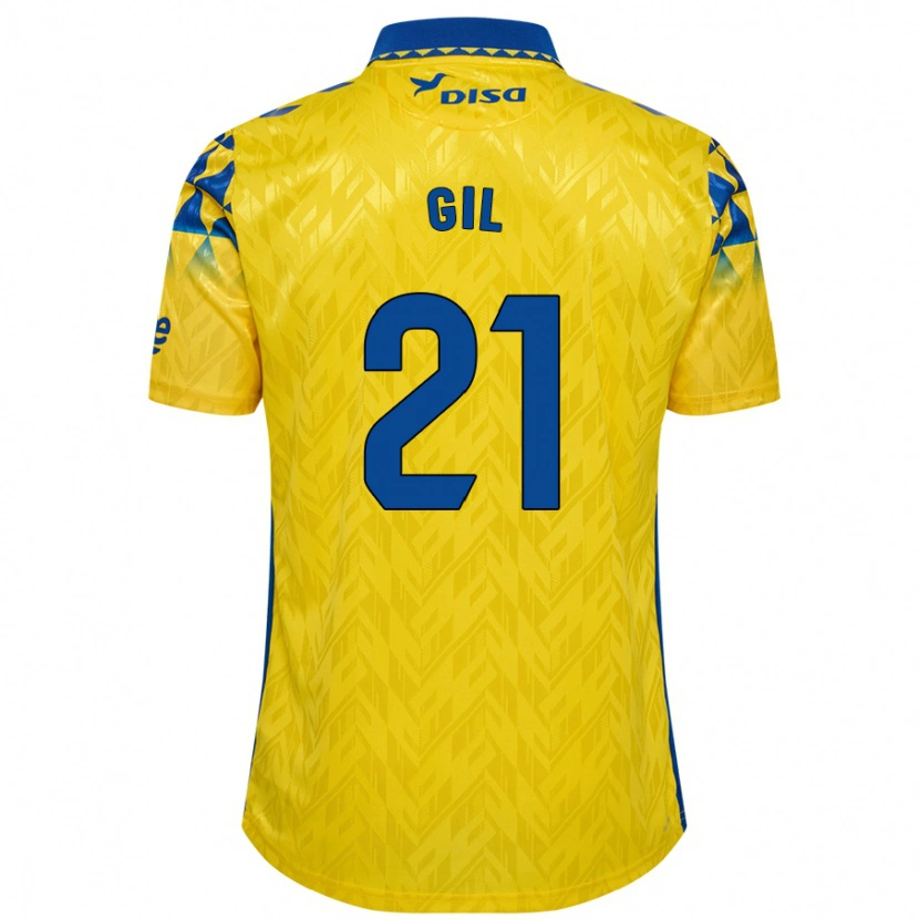 Danxen Hombre Camiseta Iván Gil #21 Amarillo Azul 1ª Equipación 2024/25 La Camisa México