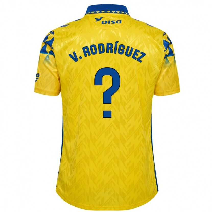 Danxen Hombre Camiseta Carlos Vicente Rodríguez #0 Amarillo Azul 1ª Equipación 2024/25 La Camisa México