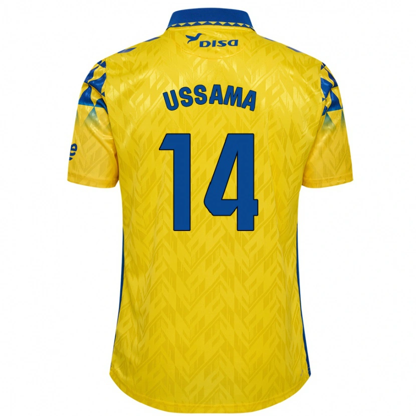 Danxen Hombre Camiseta Ussama #14 Amarillo Azul 1ª Equipación 2024/25 La Camisa México