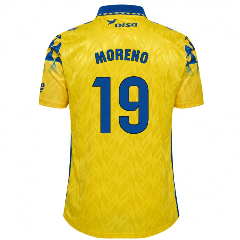 Danxen Hombre Camiseta Fernando Moreno #19 Amarillo Azul 1ª Equipación 2024/25 La Camisa México