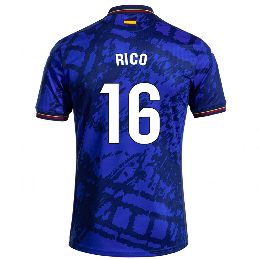 Danxen Hombre Camiseta Diego Rico #16 Azul Más Oscuro 1ª Equipación 2024/25 La Camisa México