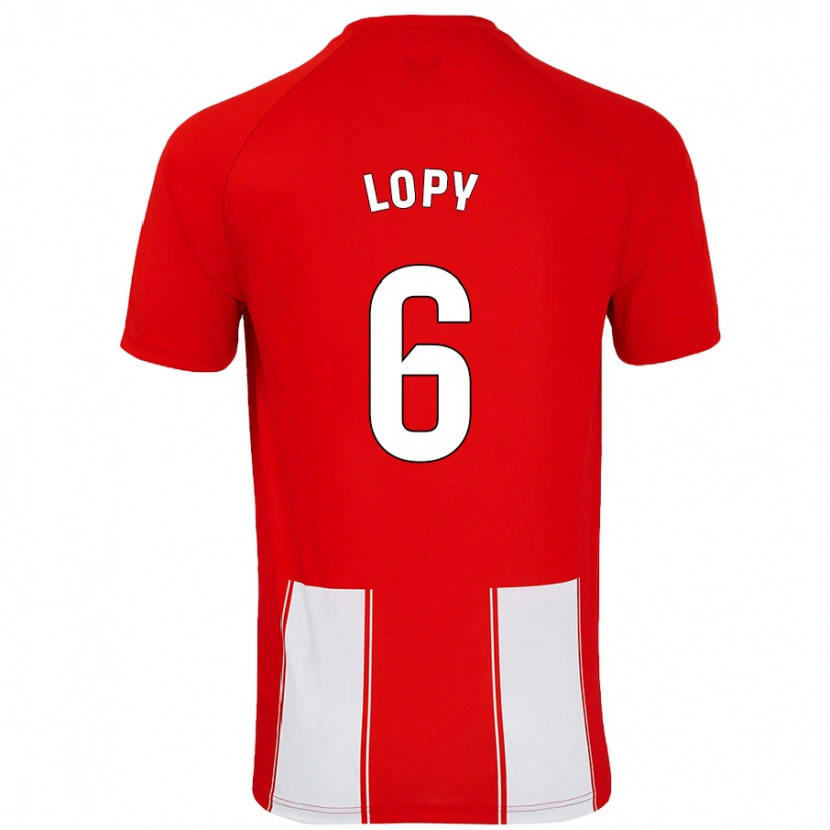Danxen Hombre Camiseta Dion Lopy #6 Rojo Blanco 1ª Equipación 2024/25 La Camisa México