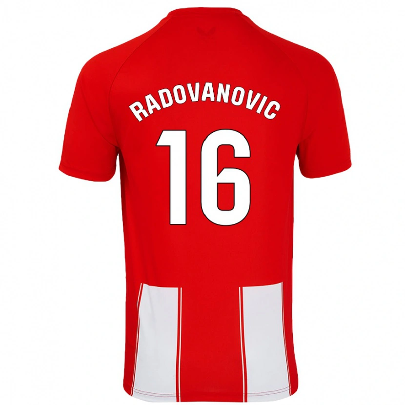 Danxen Hombre Camiseta Aleksandar Radovanovic #16 Rojo Blanco 1ª Equipación 2024/25 La Camisa México