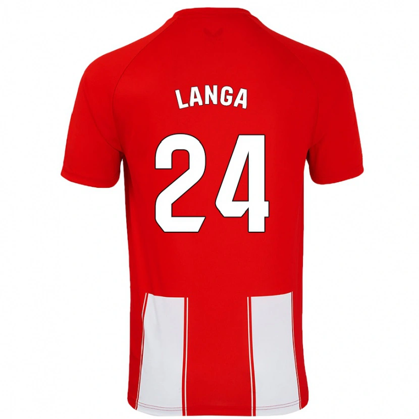 Danxen Hombre Camiseta Bruno Langa #24 Rojo Blanco 1ª Equipación 2024/25 La Camisa México