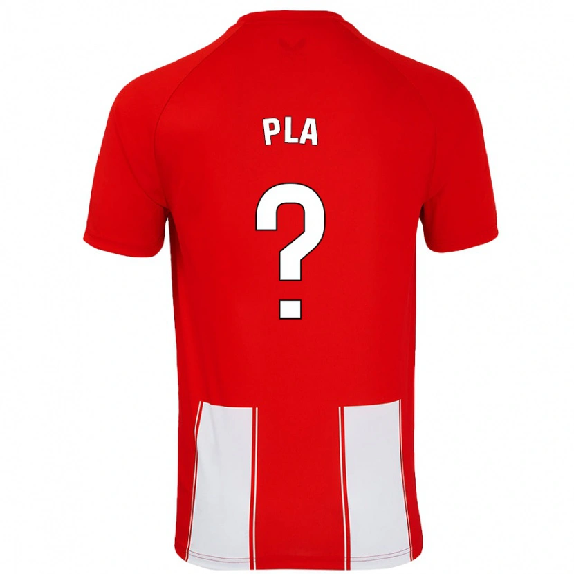 Danxen Hombre Camiseta Edu Pla #0 Rojo Blanco 1ª Equipación 2024/25 La Camisa México