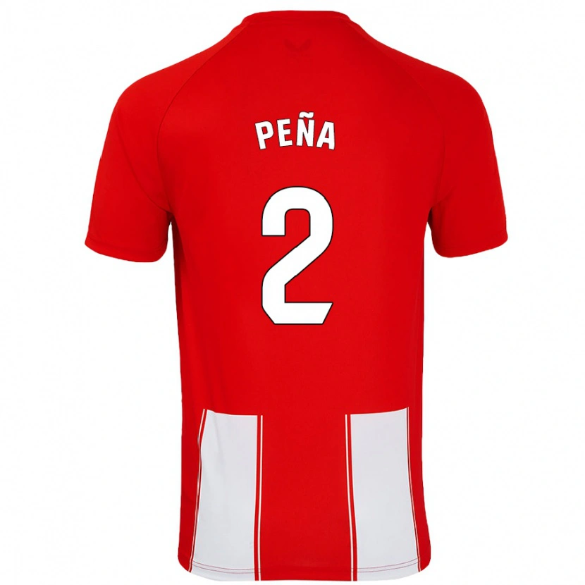 Danxen Hombre Camiseta Miguel Peña #2 Rojo Blanco 1ª Equipación 2024/25 La Camisa México