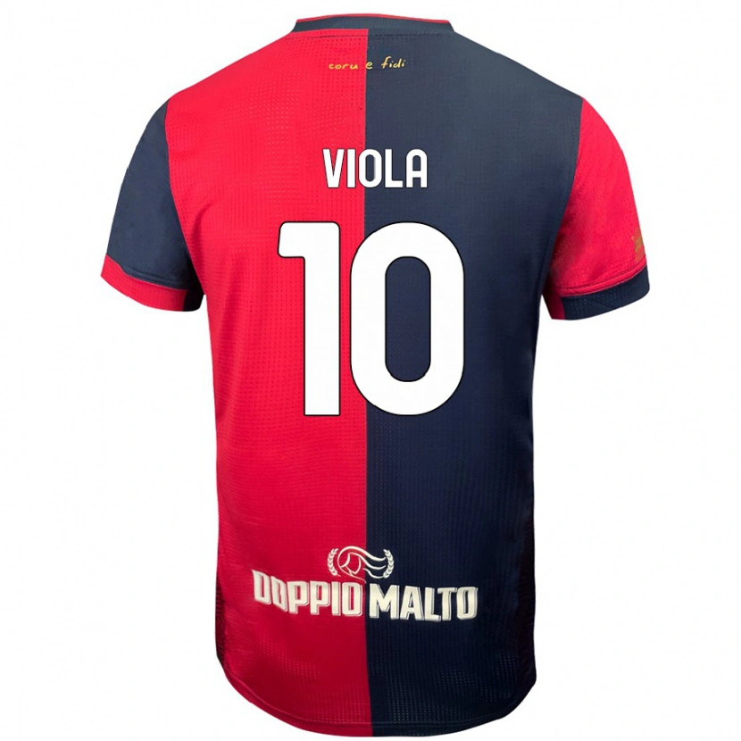 Danxen Hombre Camiseta Nicolas Viola #10 Rojo Azul Más Oscuro 1ª Equipación 2024/25 La Camisa México