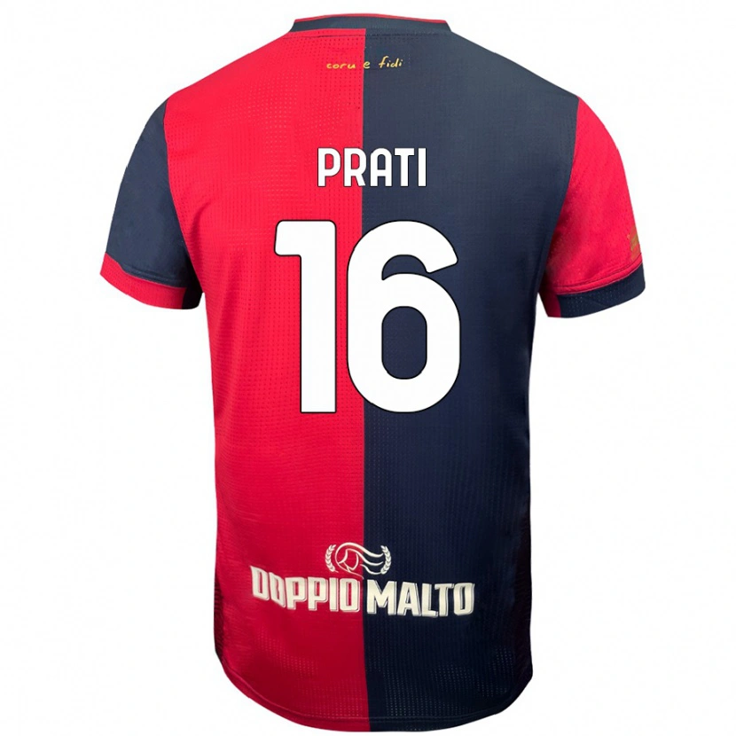 Danxen Hombre Camiseta Matteo Prati #16 Rojo Azul Más Oscuro 1ª Equipación 2024/25 La Camisa México