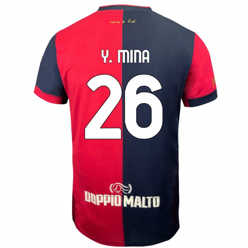 Danxen Hombre Camiseta Yerry Mina #26 Rojo Azul Más Oscuro 1ª Equipación 2024/25 La Camisa México