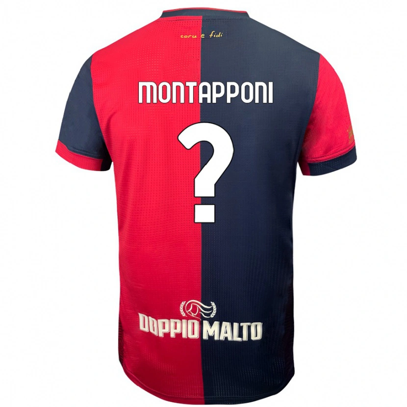 Danxen Hombre Camiseta Leonardo Montapponi #0 Rojo Azul Más Oscuro 1ª Equipación 2024/25 La Camisa México