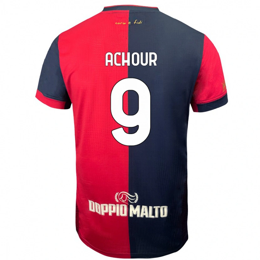 Danxen Hombre Camiseta Sofiane Achour #9 Rojo Azul Más Oscuro 1ª Equipación 2024/25 La Camisa México