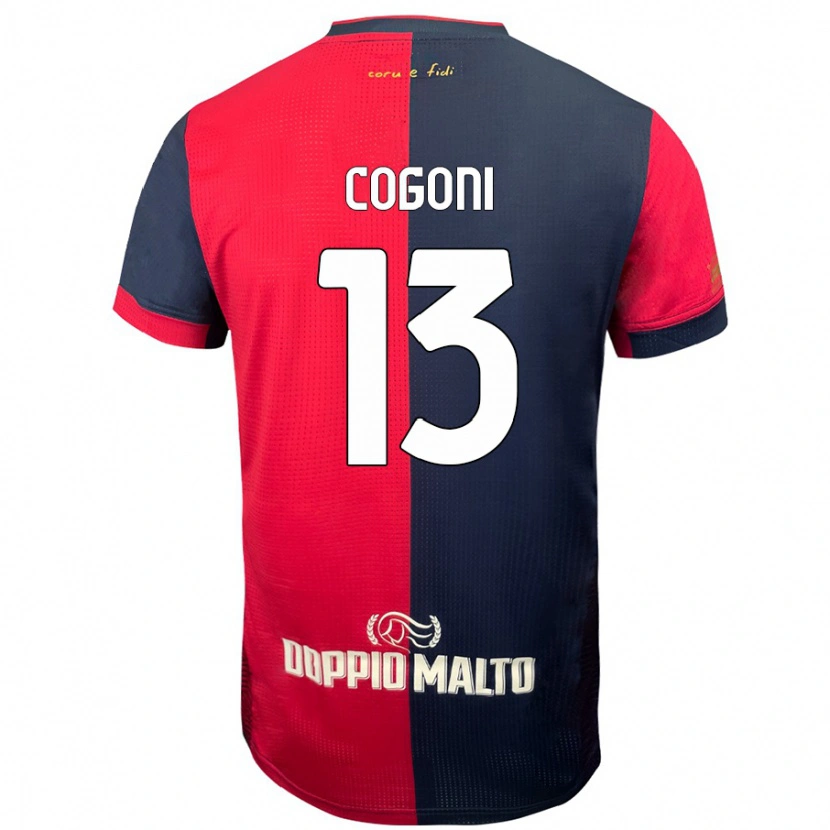 Danxen Hombre Camiseta Andrea Cogoni #13 Rojo Azul Más Oscuro 1ª Equipación 2024/25 La Camisa México