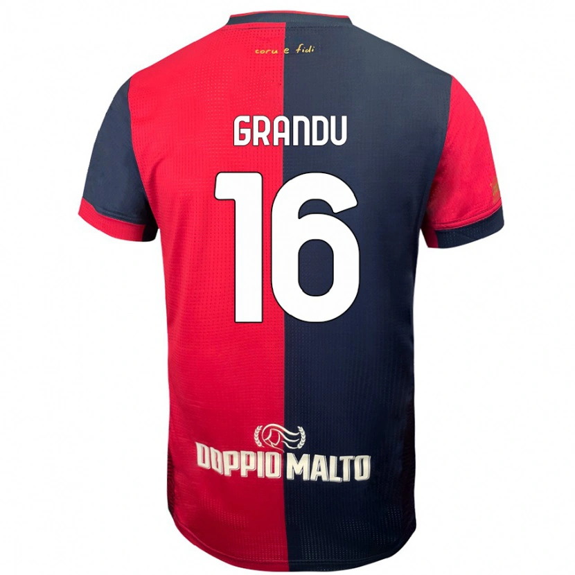 Danxen Hombre Camiseta Nicola Grandu #16 Rojo Azul Más Oscuro 1ª Equipación 2024/25 La Camisa México