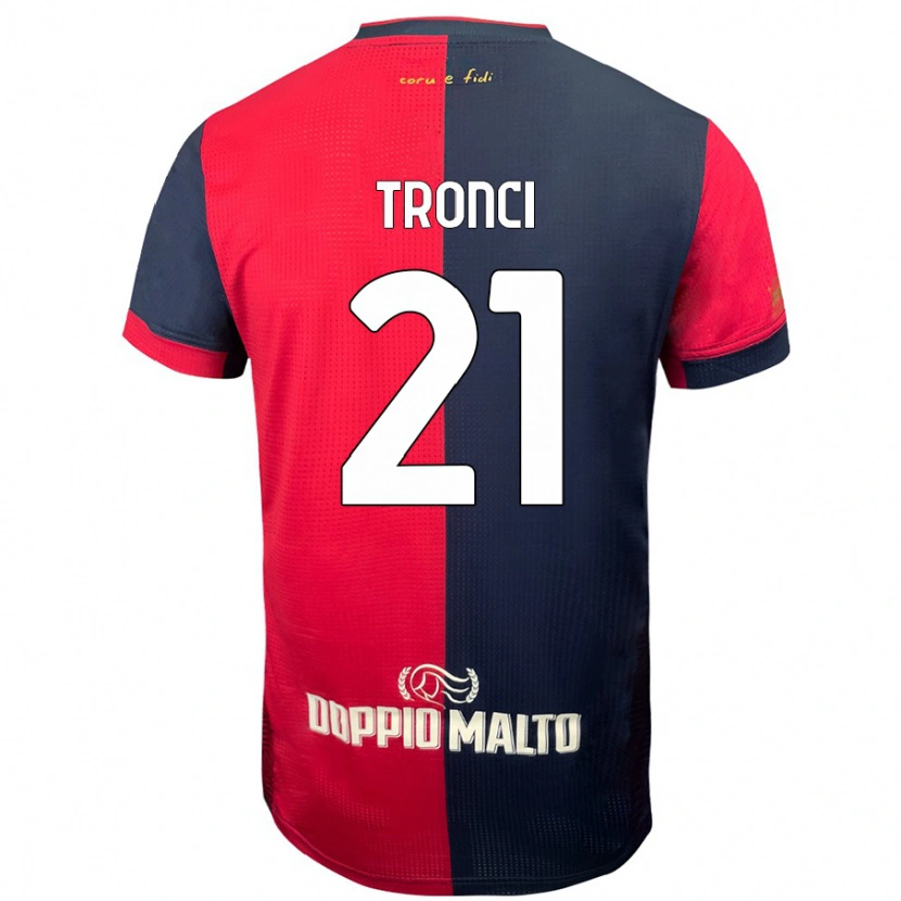 Danxen Hombre Camiseta Luca Tronci #21 Rojo Azul Más Oscuro 1ª Equipación 2024/25 La Camisa México