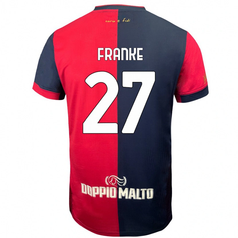 Danxen Hombre Camiseta Antoni Franke #27 Rojo Azul Más Oscuro 1ª Equipación 2024/25 La Camisa México