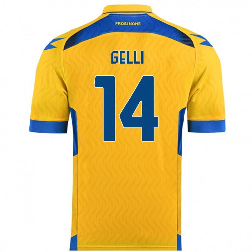 Danxen Hombre Camiseta Francesco Gelli #14 Amarillo 1ª Equipación 2024/25 La Camisa México