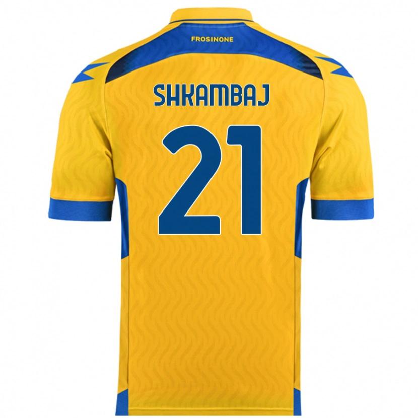 Danxen Hombre Camiseta Ardit Shkambaj #21 Amarillo 1ª Equipación 2024/25 La Camisa México