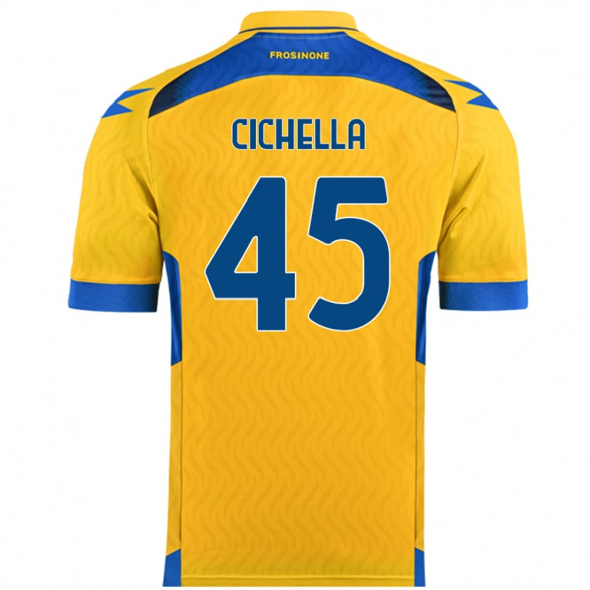 Danxen Hombre Camiseta Matteo Cichella #45 Amarillo 1ª Equipación 2024/25 La Camisa México