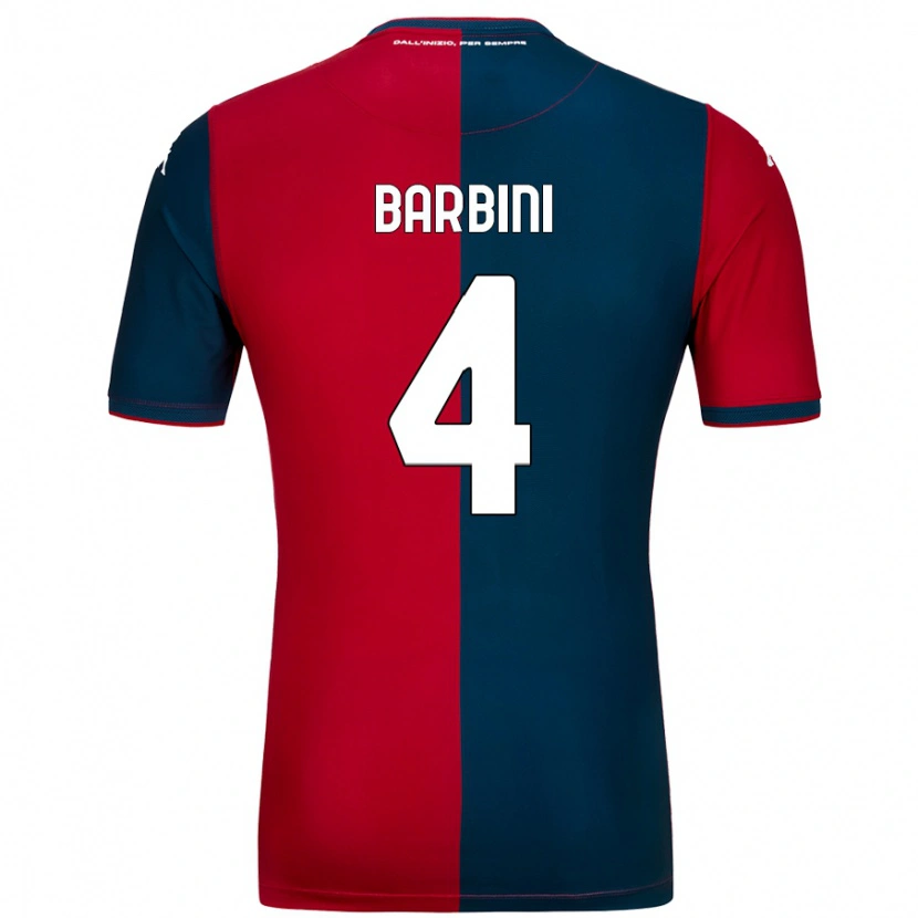 Danxen Hombre Camiseta Matteo Barbini #4 Rojo Azul Oscuro 1ª Equipación 2024/25 La Camisa México