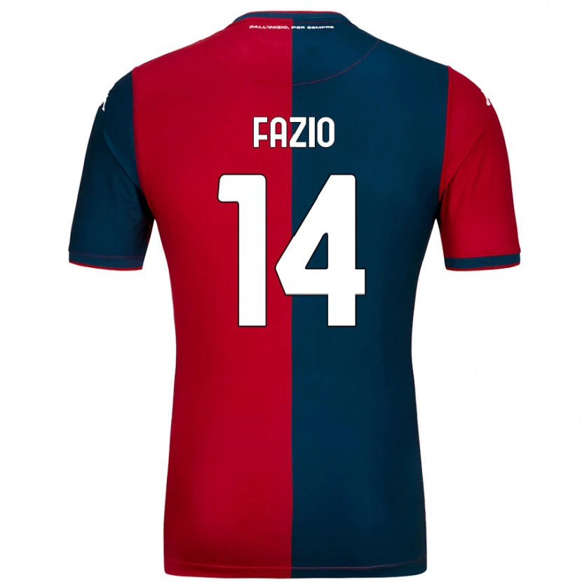 Danxen Hombre Camiseta Tommaso Fazio #14 Rojo Azul Oscuro 1ª Equipación 2024/25 La Camisa México