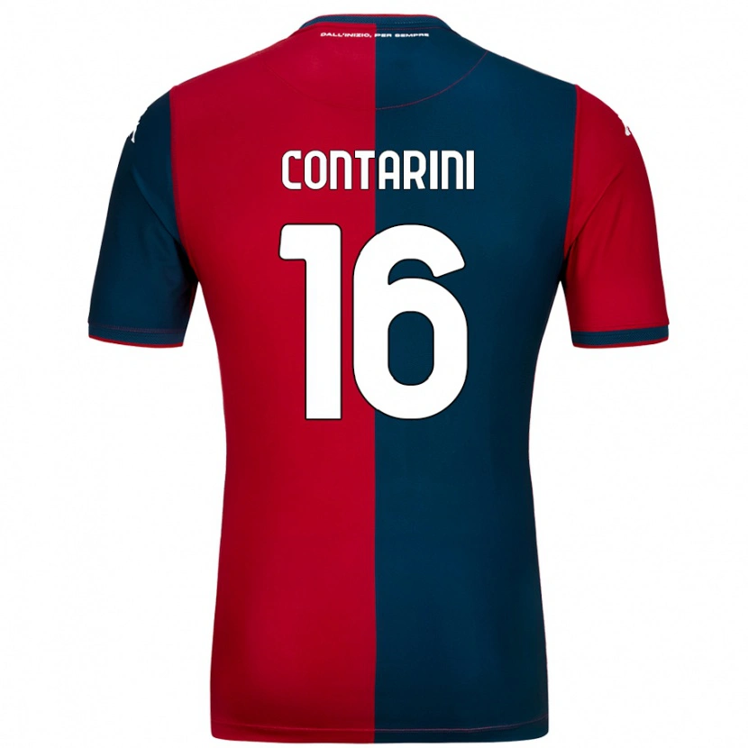 Danxen Hombre Camiseta Jacopo Contarini #16 Rojo Azul Oscuro 1ª Equipación 2024/25 La Camisa México