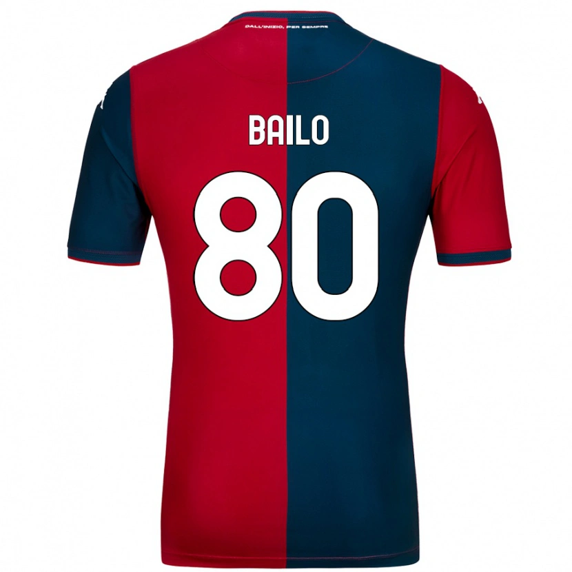 Danxen Hombre Camiseta Giorgio Bailo #80 Rojo Azul Oscuro 1ª Equipación 2024/25 La Camisa México