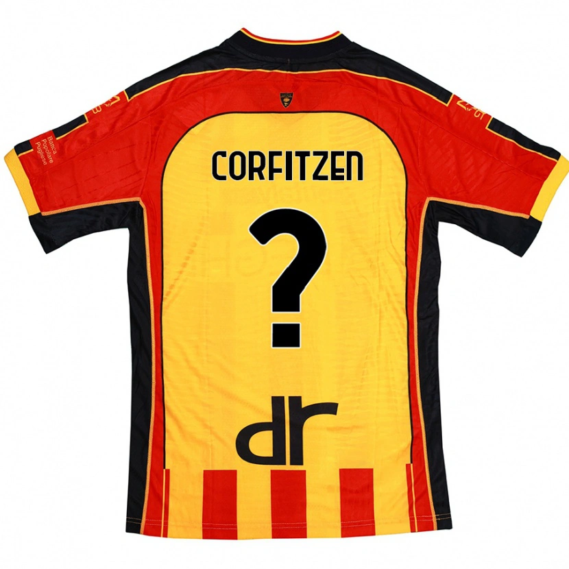 Danxen Hombre Camiseta Jeppe Corfitzen #0 Amarillo Rojo 1ª Equipación 2024/25 La Camisa México