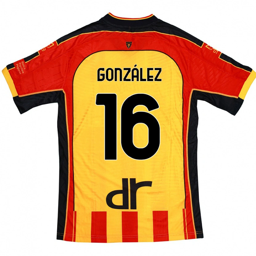 Danxen Hombre Camiseta Joan González #16 Amarillo Rojo 1ª Equipación 2024/25 La Camisa México