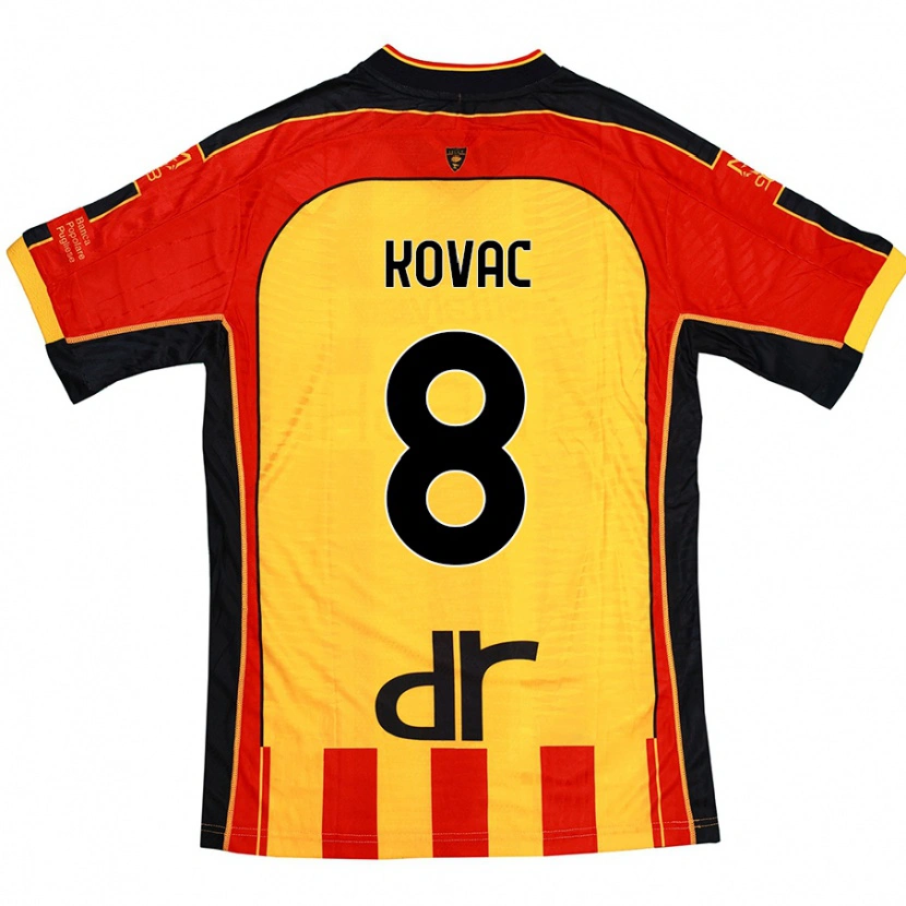 Danxen Hombre Camiseta Niko Kovac #8 Amarillo Rojo 1ª Equipación 2024/25 La Camisa México