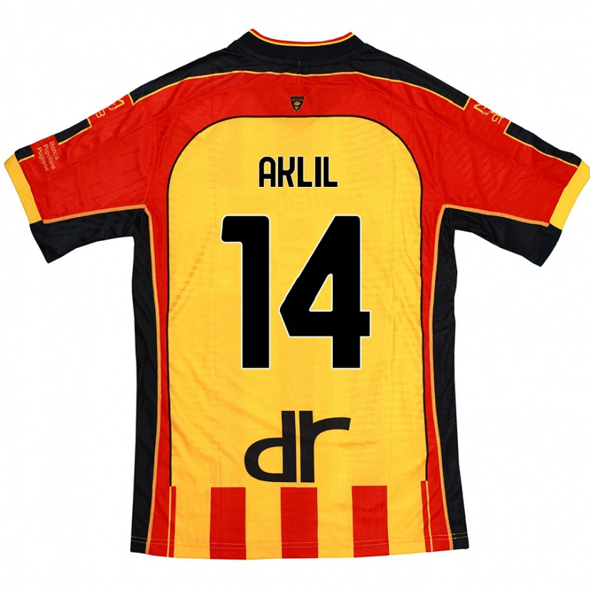 Danxen Hombre Camiseta Lino Aklil #14 Amarillo Rojo 1ª Equipación 2024/25 La Camisa México