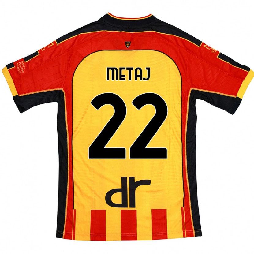 Danxen Hombre Camiseta Dejvi Metaj #22 Amarillo Rojo 1ª Equipación 2024/25 La Camisa México