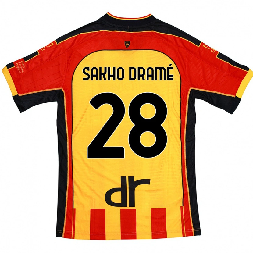 Danxen Hombre Camiseta Samba Sakho Dramé #28 Amarillo Rojo 1ª Equipación 2024/25 La Camisa México