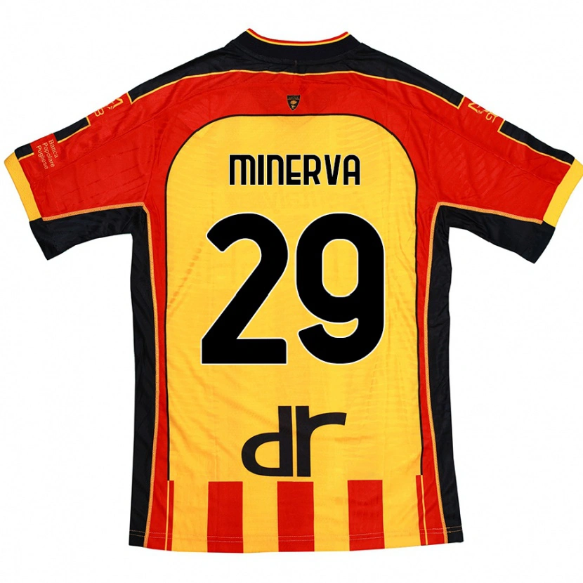 Danxen Hombre Camiseta Francesco Minerva #29 Amarillo Rojo 1ª Equipación 2024/25 La Camisa México