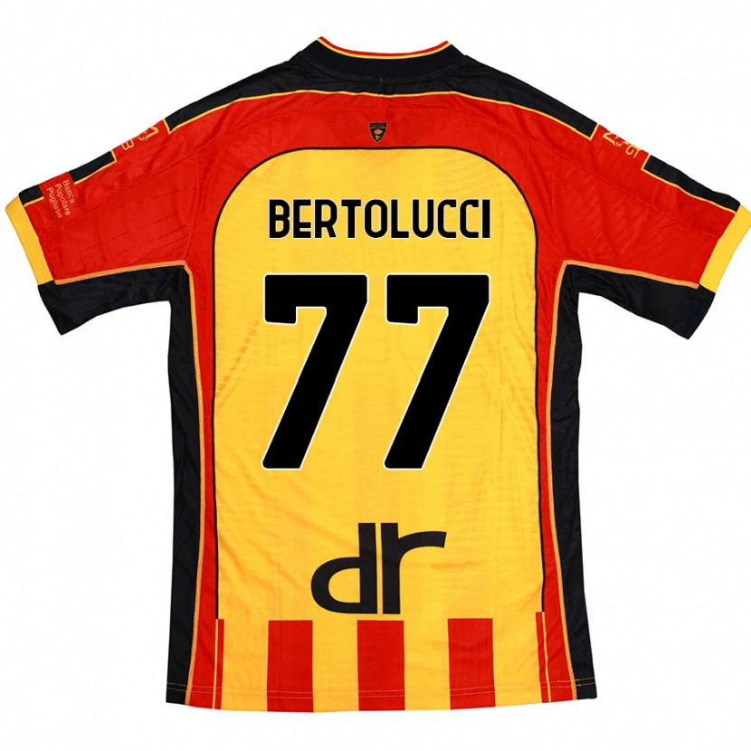 Danxen Hombre Camiseta Sandro Bertolucci #77 Amarillo Rojo 1ª Equipación 2024/25 La Camisa México