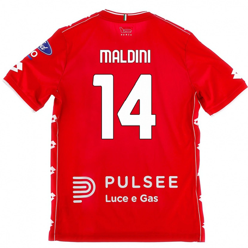 Danxen Hombre Camiseta Daniel Maldini #14 Rojo Blanco 1ª Equipación 2024/25 La Camisa México