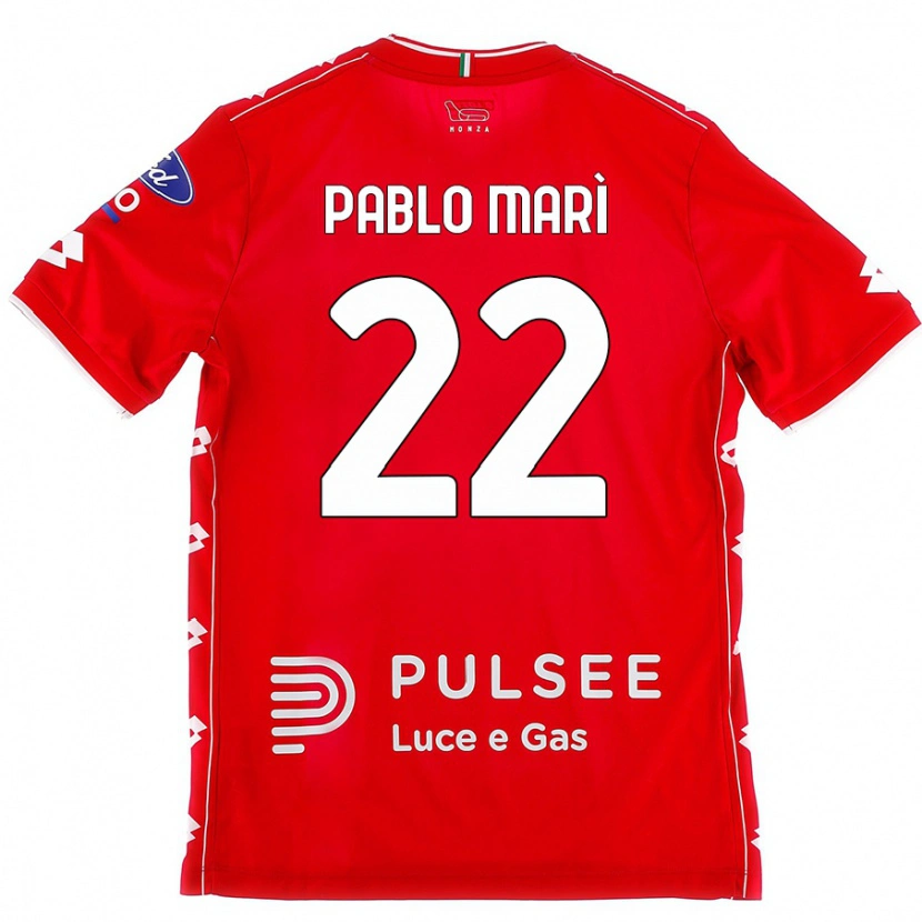 Danxen Hombre Camiseta Pablo Marí #22 Rojo Blanco 1ª Equipación 2024/25 La Camisa México