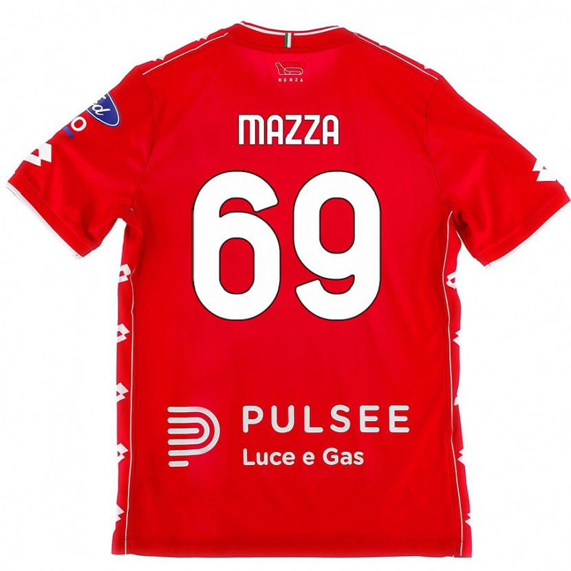 Danxen Hombre Camiseta Andrea Mazza #69 Rojo Blanco 1ª Equipación 2024/25 La Camisa México